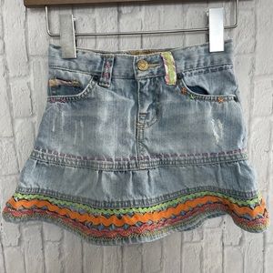 Children’s Place Trimmed Distressed Skirt Short Patchwork Size 6